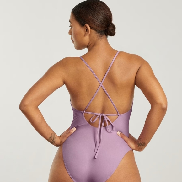 Everlane swimsuit women's S lilac mauve one piece The String swimwear summer new - Picture 4 of 8
